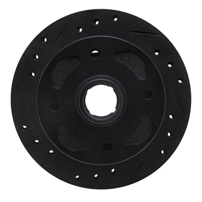 R1 79-83 Mazda RX-7 Front Left Drilled & Slotted Black Brake Rotor