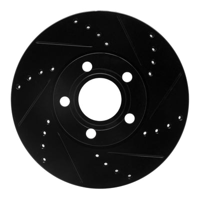 R1 92-08 Audi A4 (USA/Canada) Front Right Drilled & Slotted Black Brake Rotor