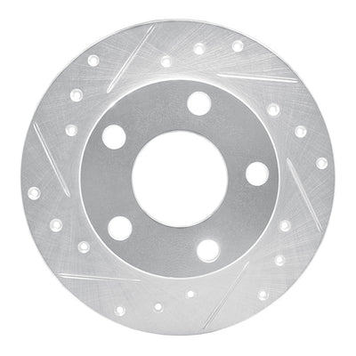 R1 98-01 Audi A6 Quattro Rear Left Drilled & Slotted Silver Brake Rotor