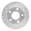 R1 98-01 Audi A6 Quattro Rear Left Drilled & Slotted Silver Brake Rotor