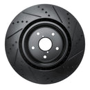R1 18-25 Subaru WRX Front Left Drilled & Slotted Black Brake Rotor