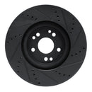 R1 94-02 Mercedes-Benz SL500 Right Front Drilled & Slotted Black Brake Rotor