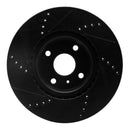 R1 16-25 Fiat 124 Spider Front & Rear Drilled & Slotted Black Brake Rotor Set
