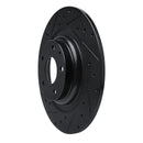 R1 16-23 Mazda CX-9 Rear Left Drilled & Slotted Black Brake Rotor