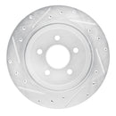 R1 03-11 Ford Crown Victoria Front & Rear Drilled & Slotted Silver Brake Rotor Set