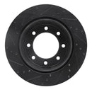 R1 12-22 Ford F-250 Super Duty Front & Rear Drilled & Slotted Black Brake Rotor Set