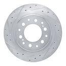 R1 22-25 Lexus LX600 Rear Drilled & Slotted Silver Brake Rotor Set