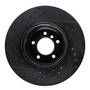 R1 09-16 BMW Z4 Front Right Drilled & Slotted Black Brake Rotor