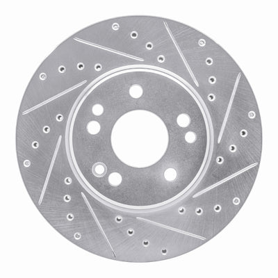 R1 90-98 Mercedes-Benz 300SL Front Right Drilled & Slotted Silver Brake Rotor
