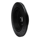 R1 06-20 BMW 325XI Rear Right Drilled & Slotted Black Brake Rotor
