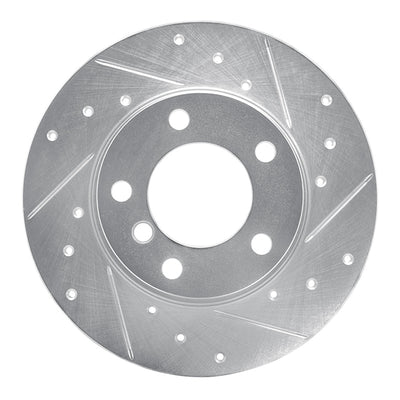 R1 95-98 BMW 318TI Front Right Drilled & Slotted Silver Brake Rotor