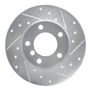 R1 95-98 BMW 318TI Front Right Drilled & Slotted Silver Brake Rotor