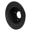 R1 79-81 Nissan 200SX Rear Left Drilled & Slotted Black Brake Rotor