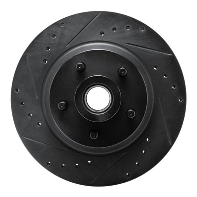 R1 69-73 Chrysler Newport Front Left Drilled & Slotted Black Brake Rotor
