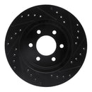 R1 97-02 Dodge Durango Front Left Drilled & Slotted Black Brake Rotor