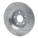 R1 12-18 Jeep Wrangler Front Left Drilled & Slotted Silver Brake Rotor