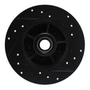 R1 84-87 Pontiac Fiero Front Left Drilled & Slotted Black Brake Rotor