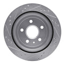 R1 08-19 Cadillac CTS Rear Right Drilled & Slotted Silver Brake Rotor