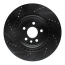 R1 2017-2020 Jaguar I-Pace Rear Right Drilled & Slotted Black Brake Rotor