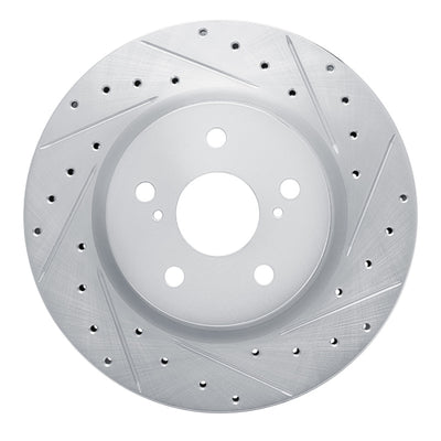 R1 18-25 Lexus UX250h Front Right Drilled & Slotted Silver Brake Rotor