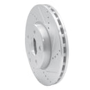 R1 03-09 Mercedes-Benz E350 Front Right Drilled & Slotted Silver Brake Rotor