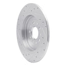R1 05-19 Ford Five Hundred Rear Right Drilled & Slotted Silver Brake Rotor