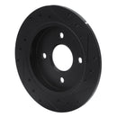 R1 14-19 Ford Fiesta Front & Rear Drilled & Slotted Black Brake Rotor Set