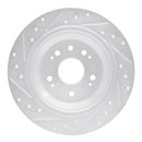 R1 10-15 Honda Crosstour Rear Right Drilled & Slotted Silver Brake Rotor