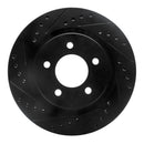 R1 99-04 Chrysler 300M Front Left Drilled & Slotted Black Brake Rotor