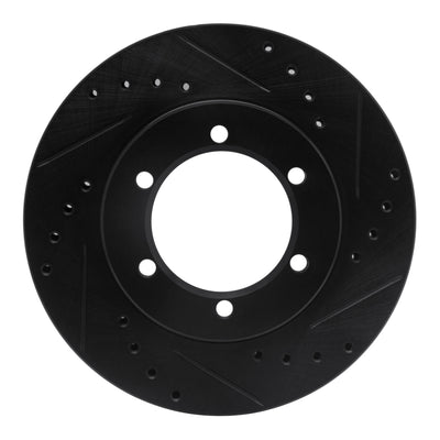 R1 98-15 Nissan NP300 (Mexico) Front Right Drilled & Slotted Black Brake Rotor