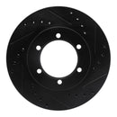 R1 98-15 Nissan NP300 (Mexico) Front Right Drilled & Slotted Black Brake Rotor