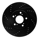 R1 14-20 Acura RLX Front Left Drilled & Slotted Black Brake Rotor