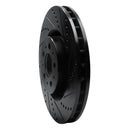 R1 04-07 Volvo V70 Front Right Drilled & Slotted Black Brake Rotor