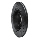 R1 12-20 BMW 335I GT xDrive Rear Right Drilled & Slotted Black Brake Rotor