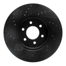 R1 03-03 Dodge Durango Front Right Drilled & Slotted Black Brake Rotor