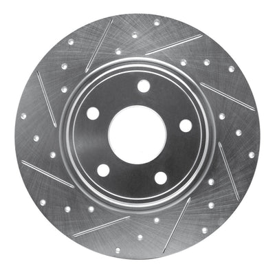 R1 12-20 Chrysler Town & Country Rear Left Drilled & Slotted Silver Brake Rotor