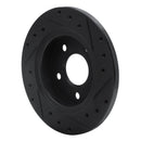 R1 93-05 Ford Taurus SHO Rear Left Drilled & Slotted Black Brake Rotor