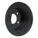 R1 05-07 BMW 120i (Mexico) Front Right Drilled & Slotted Black Brake Rotor