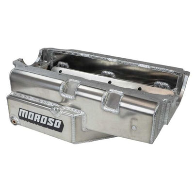 Moroso Pre 85 SBC 2PC Rear Seal Circle Track Open Modified 8qt 7.125in Aluminum Oil Pan