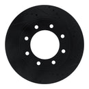 R1 12-21 Nissan NV1500 Front Right Drilled & Slotted Black Brake Rotor