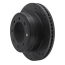 R1 12-22 Ford F-250 Super Duty Front & Rear Drilled & Slotted Black Brake Rotor Set
