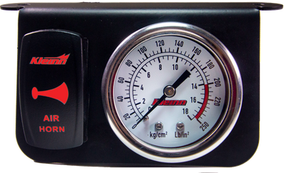 Kleinn Panel Mounted 160 PSI Gauge w/ an Illuminated RED Momentary Rocker Switch