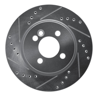 R1 02-08 Mini Cooper (Excl Clubman) Front Left Drilled & Slotted Silver Brake Rotor
