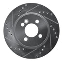 R1 02-08 Mini Cooper Front Drilled & Slotted Silver Brake Rotor Set