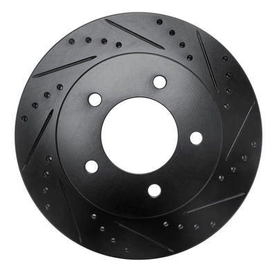 R1 97-04 Ford F-150 4WD Front Right Drilled & Slotted Black Brake Rotor