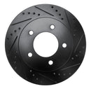 R1 97-04 Ford F-150 4WD Front Right Drilled & Slotted Black Brake Rotor