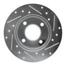 R1 82-98 Audi Cabriolet Rear Left Drilled & Slotted Silver Brake Rotor