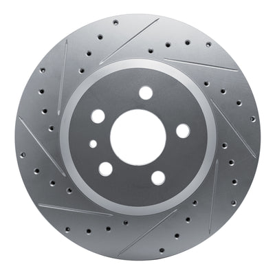 R1 17-25 Tesla Model 3 Front Left Drilled & Slotted Silver Brake Rotor