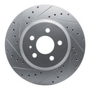 R1 17-25 Tesla Model 3 Front Left Drilled & Slotted Silver Brake Rotor