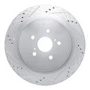 R1 16-22 Lexus RX350L Rear Drilled & Slotted Silver Brake Rotor Set